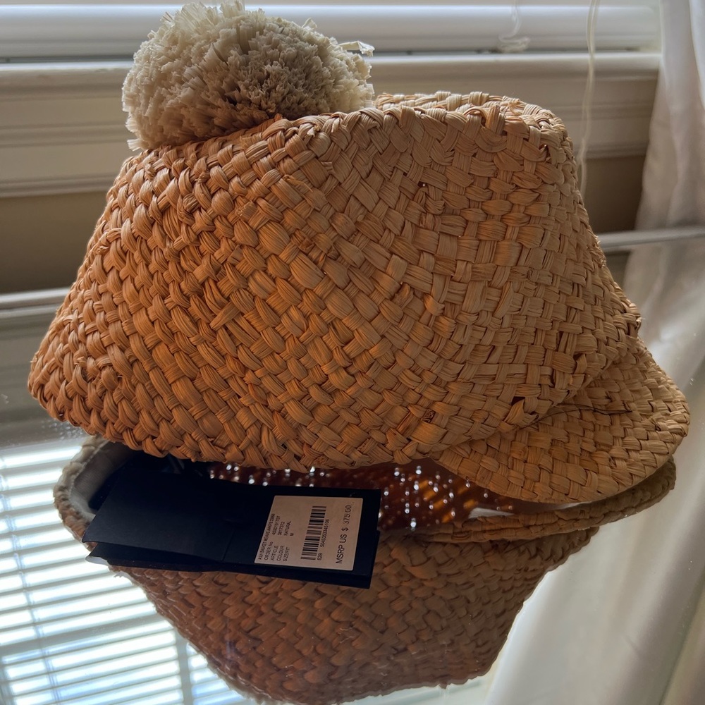 Burberry raffia Pom hat